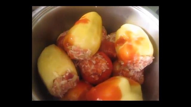 перцы фаршированные фаршем в кастрюле Цептер (peppers stuffed with minced meat in a pan Zepter)
