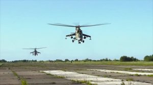 Экипажи вертолетов Ми-24 морской авиации Балтийского флота отработали применение авиационных средств