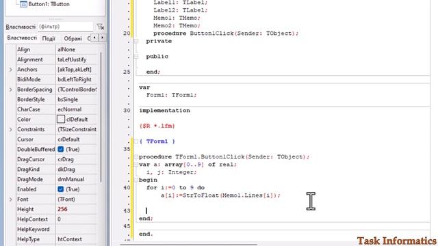 5.3. Алгоритми впорядкування одновимірних масивів. Задача 2 (Lazarus) | 9 клас | Ривкінд смотреть онлайн