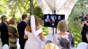 Телемост свадебной церемонии в шатре парка гостиницы Даниловская г. Москва
