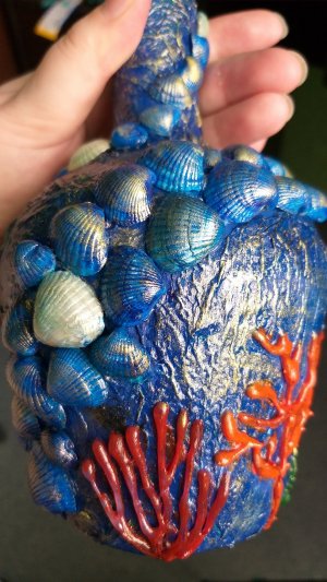 DIY:  Декор графина в морском стиле.