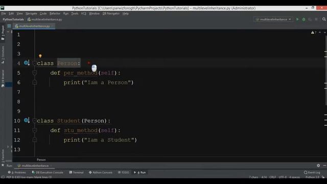 Python Tutorial - Python Multi Level Inheritance