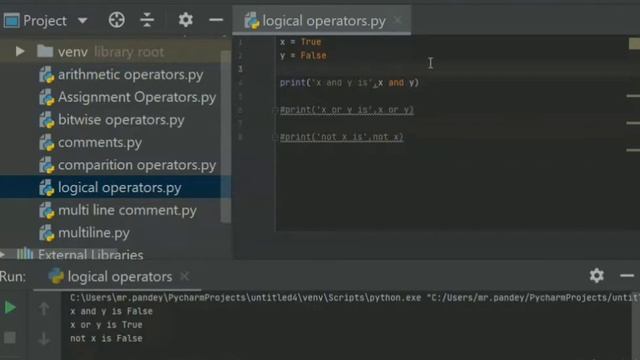 What is logical operator in python,how to use logical operator in python,logical operators