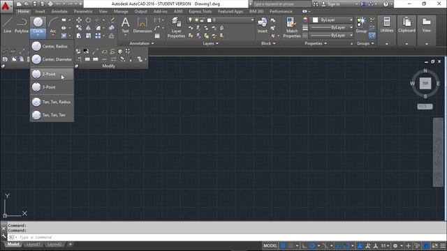AutoCAD 2016 English - Lesson 3/149 - Panels Draw and Modify - смотреть ...
