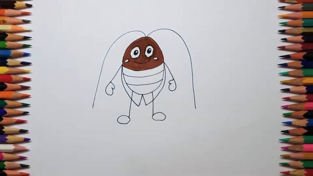 *ТАРАКАН* Как легко нарисовать ТАРАКАНА, простые идеи для срисовки. Draw a cockroach.