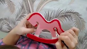 городецкая роспись лошадка-качалка