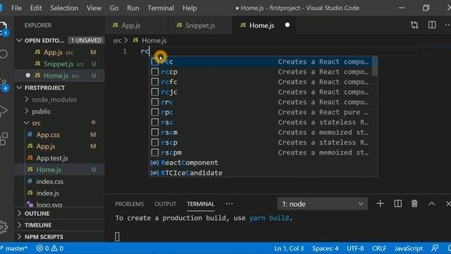 #15 Class Components using Code Snippets