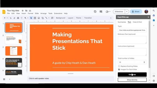 MagicSlides - Creating Slides in 2minutes