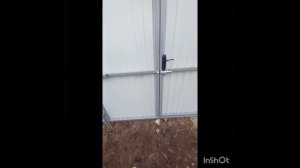 забор из профлиста в цвете графит, на даче своими руками
