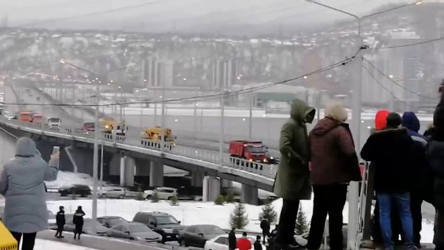 Первая проездка по Николаевскому проспекту, 30 ноября 2019. Красноярск смотреть онлайн