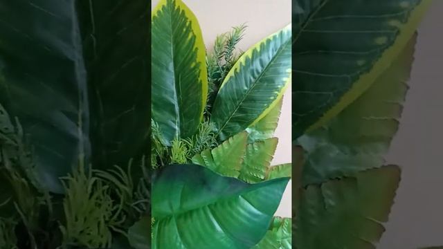 ?Фитокартина из микса стабилизированного мха и искусственных растений, не требующая ухода