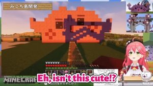The construction has begun at Miko's Island【Minecraft/Hololive Clip/EngSub】