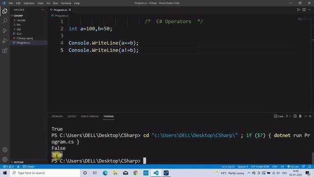 C# - Operators | Arithmetic, Relational, Logical, Equality, Ternary & Incr/decr Operators