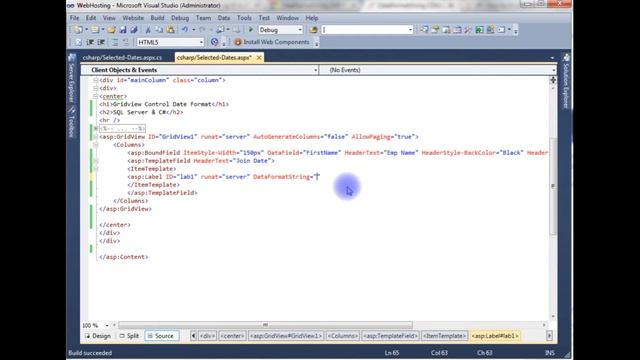 How To Convert Gridview Date Column Using dataformatstring asp.net смотреть онлайн