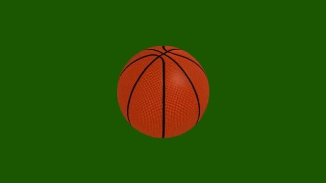 ФУТАЖ   (  БАСКЕТБОЛЬНЫЙ  МЯЧ  )   НА ЗЕЛЕНОМ ФОНЕ-ХРОМАКЕЙ