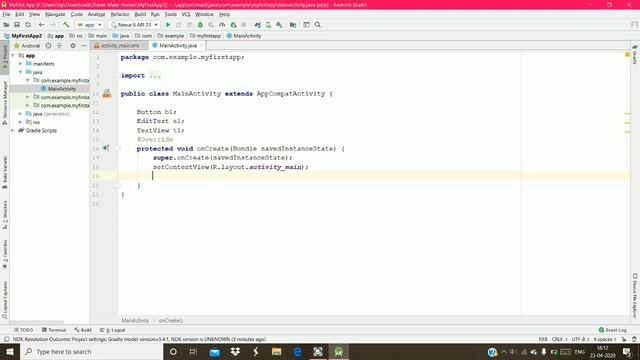 #TextView and #Button #onClick | #Android_Studio | #OnlineTutorial (#Beginners)