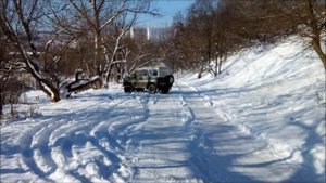 Уаз 31512 зимой на резине Я 245
