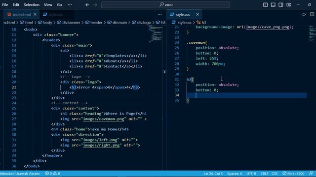 Make a Error 404 Page using HTML and CSS | Page not Found Page | WL - 02