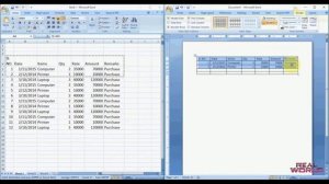 How to Insert Excel  Data  into Word Table #trending