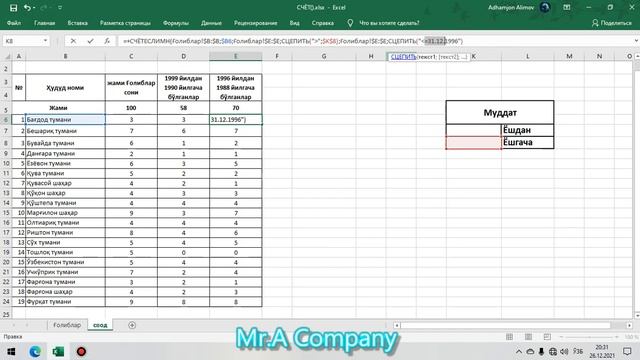 СЧЁТЕСЛИМН() ва СЦЕПИТЬ() [MS Excel] смотреть онлайн
