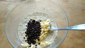 Овсяные кексы с шоколадом и бананом.