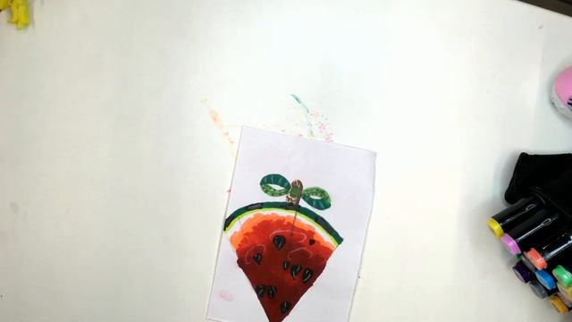 Делаем простые детские наклейки.Бумага, маркеры, скотч.
