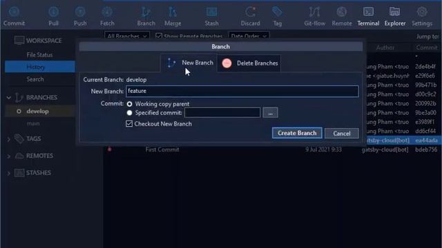 How to create a new branch in Sourcetree смотреть онлайн