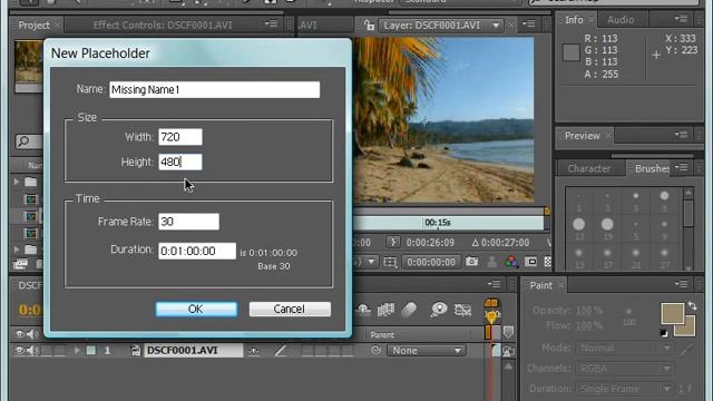 Добавление заменителя в Adobe After Effects CS4