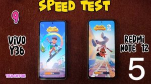 VIVO Y36 vs REDMI NOTE 12 | Speed Test