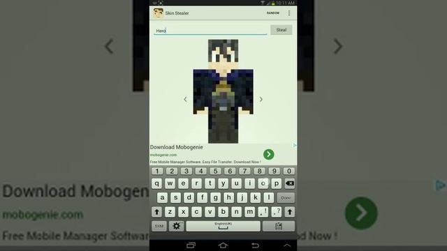 Minecraft pe how to get Herobrine skin