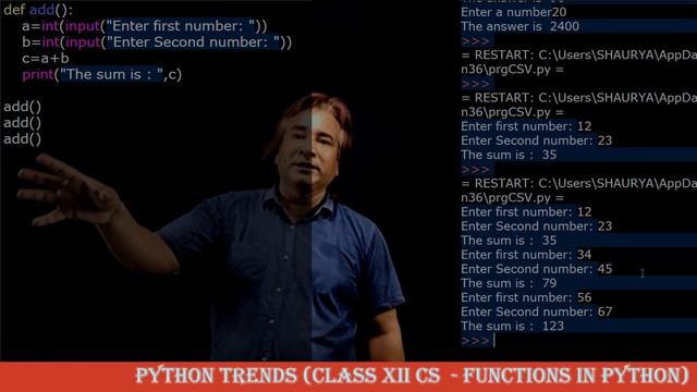 Functions in Python | Class XII New Syllabus | #pythontrends #onlineteaching