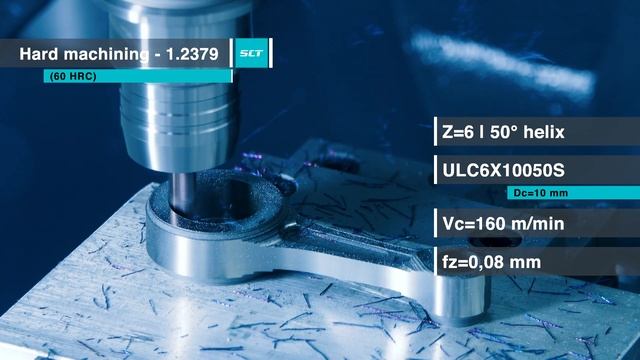 Hard Machining 1.2379 60 hrc - Cutting test by SCT Tools смотреть онлайн