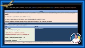 Learn Machine Learning Complete Course|StepByStep| Polynomial Regression |PonnuriGopieKrishna|Part-