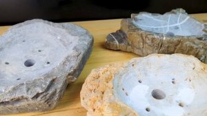 Плошки из натурального камня. Горшок для бонсай. Кашпо для растений из камня в Украине