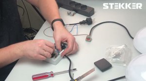 Монтаж блока STEKKER розетка + выключатель ip54