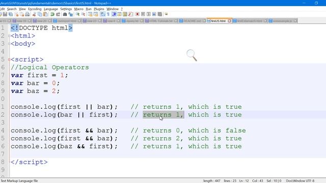 007 JavaScript  Logical Operators