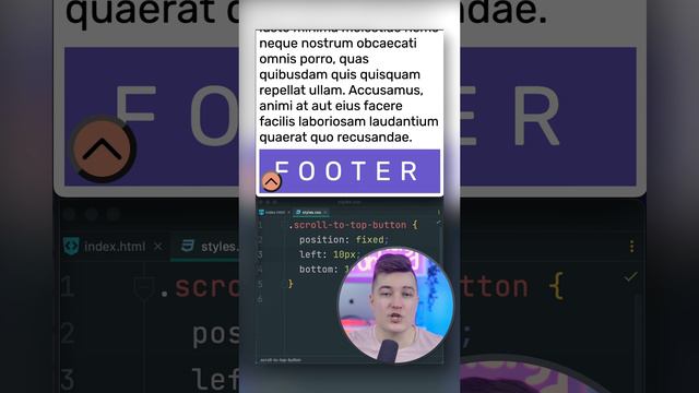CSS Position sticky для кнопки «Scroll to top» #frontend #фронтенд #css