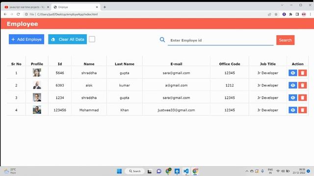 #8 CRUD | CREATE | READ | UPDATE | DELETE | JAVASCRIPT | HTML CSS | PROJECT | SEARCH @Justforcode