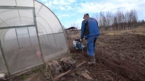 Вспашка Земли МОТОБЛОКОМ Нева