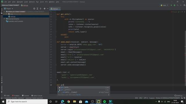 Don't Type Email, Create Your Own Email Bot | Python Project | Email Automation Bot | Learn Python