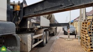 Заливка бетона   насосом 36 метров в поселке Барвиха Москва.