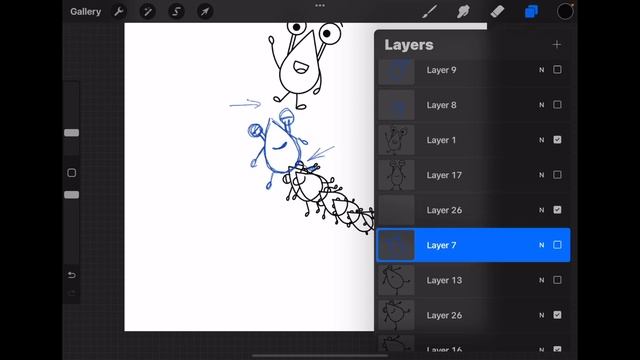 Анимация персонажа в procreate. Урок анимации.