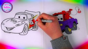 Раскраска из мультфильма ТАЧКИ Мэтр и Молния Маквин