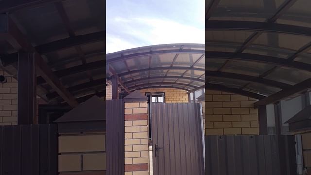 Входная группа навес из поликарбоната на балках смотреть онлайн