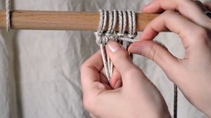 Macrame Tutorial: Double Half Hitch Horizontal Knot / Макраме: Репсовый узел (горизонтальная брида)