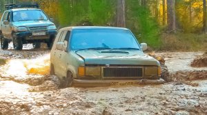 Попали в ловушку  Нива Шевроле на 31 тракторах и стоковый Opel Monterey Оффроад в лесу