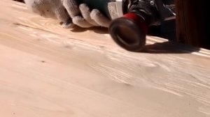 Браширование мебельных щитов. Aging wood.