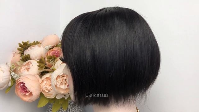 Натуральный чёрный парик каре с чёлкой смотреть онлайн