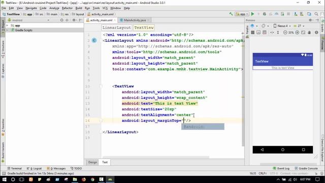 Add Textview in android apps development using android studio смотреть онлайн