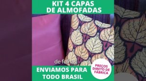 Kit com 4 Capas para Almofadas Decorativas Folhas Minimalista